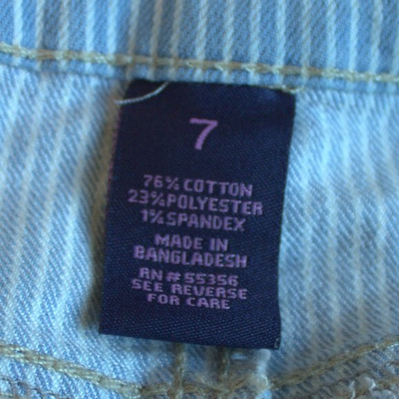 Blue Spice | Striped Overall Shorts | Denim Overalls - Picture 5 of 6